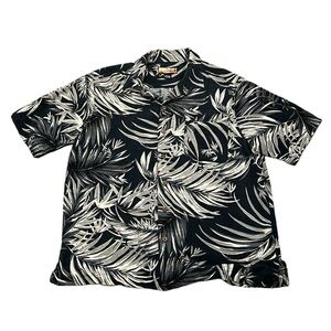 Havana Jack’s Cafe 100 % Silk Hawaiian Button Shirt